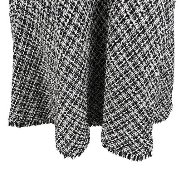Talbots Womens 6 Tweed Black White Dress Raw Hem Houndstooth Old Money Office - Picture 15 of 16